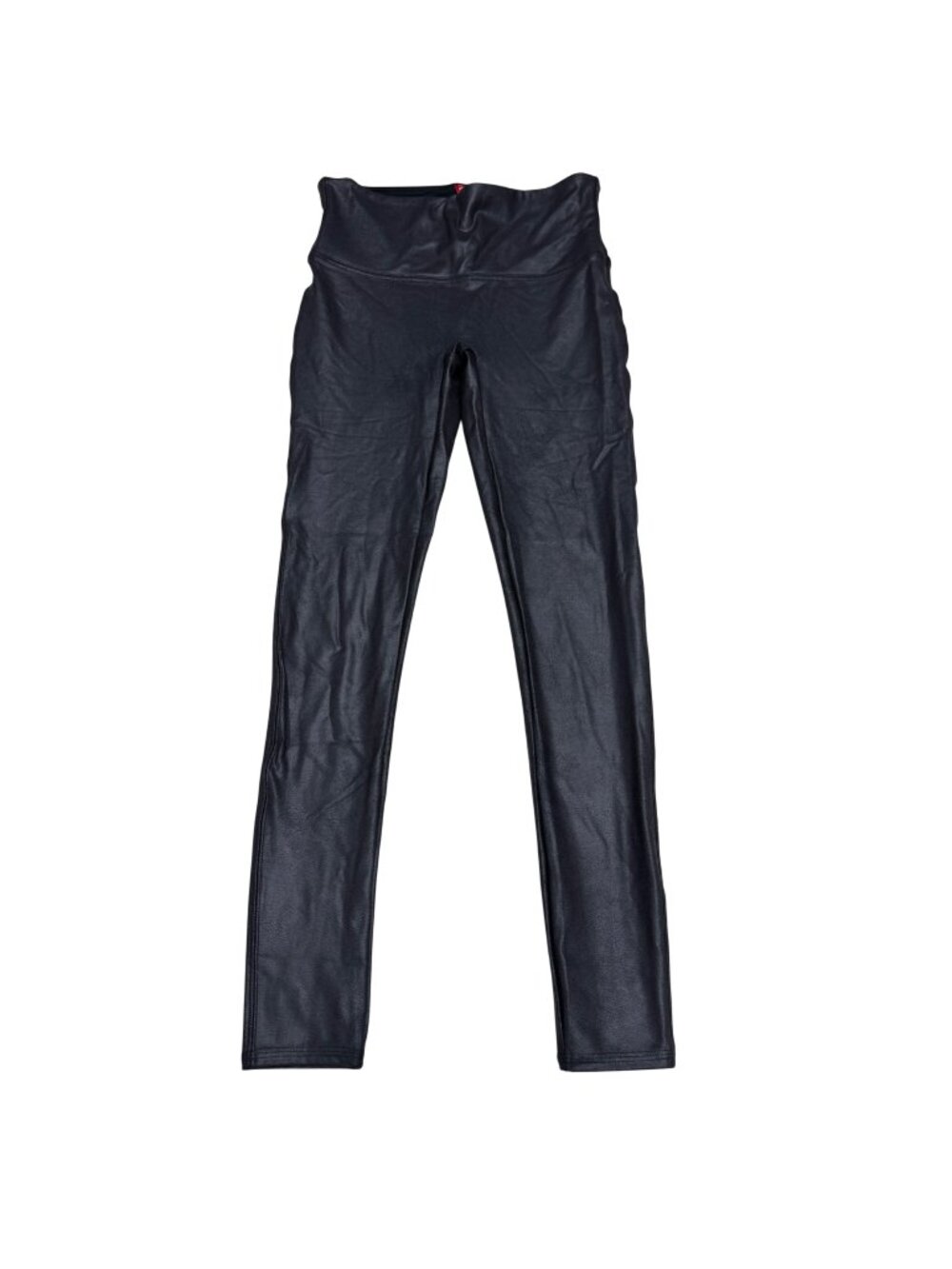 NWOT Spanx Women's Faux Leather Black Shiny Leggings High-Rise, Size M